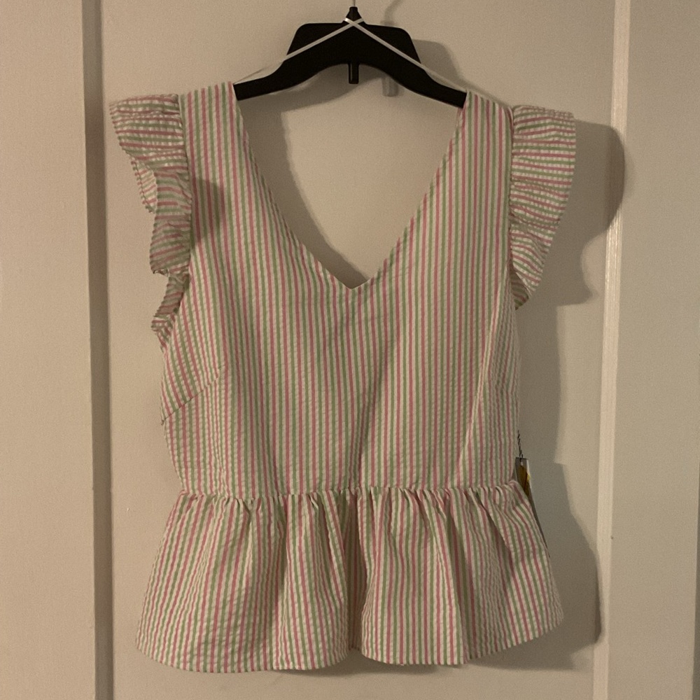 Draper James RSVP Flutter Sleeve Peplum Top